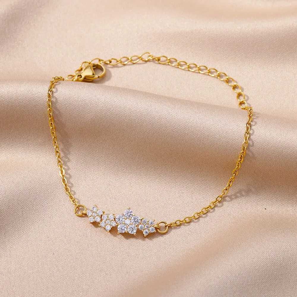 Crystal Zircon Star s For Women Fashion Gold Plated Stainless Steel Star Party Wedding Aesthetic Jewelry Gift M251213