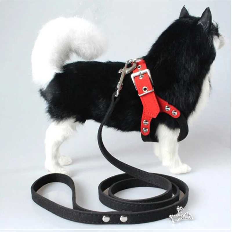 New Pet Dog Harness Soft Leather Dog Harness Leash Cute Glass Pattern Harness Attaching Strong Leash For Different Breeds S M L M251213