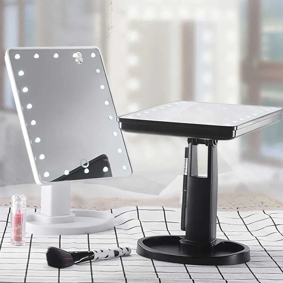 1PC Adjustable LED lighting cosmetic mirror with touch control desktop installation and battery power supplyT251213