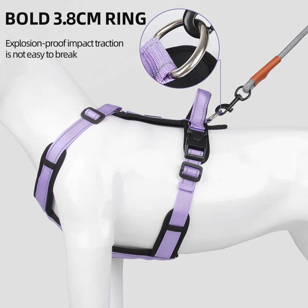 Anti-Escape Dog Harness with Handle Reflective Nylon Dog Harness Vest for Small Medium Dogs French Bulldog Walking Pet Supplies M251213