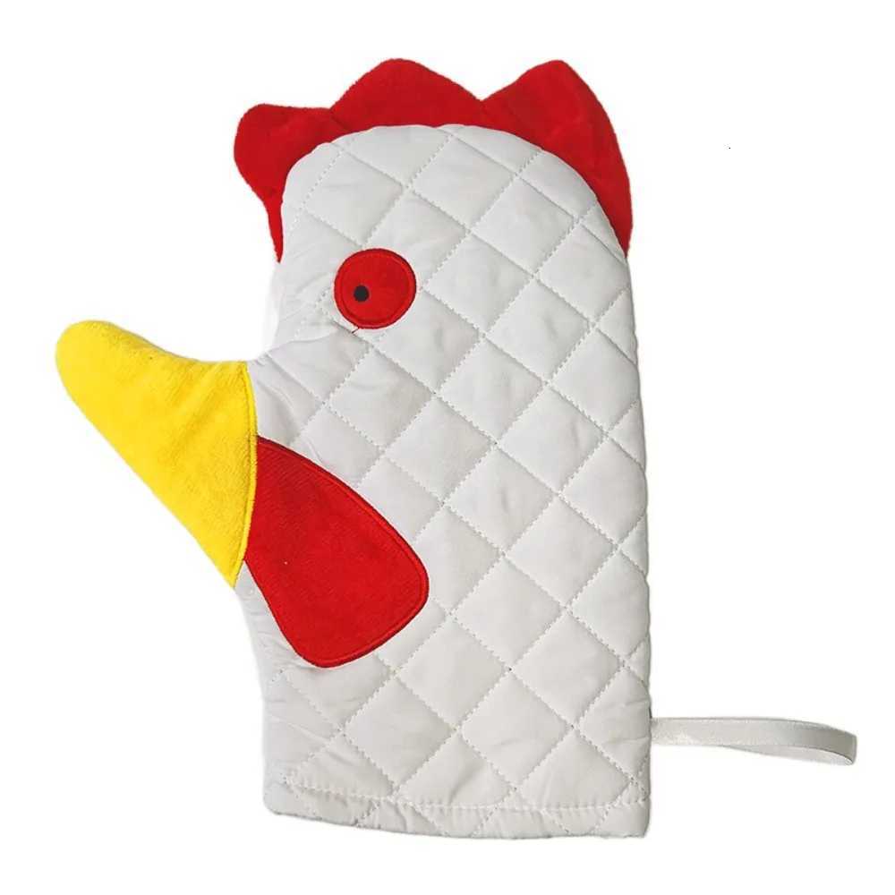 Baking Tool Anti-Scalding Rooster Trim Oven Mitts Heat Resistant Thicke Microwave Mitts Cotton Li Baking Gloves Bakery H251212