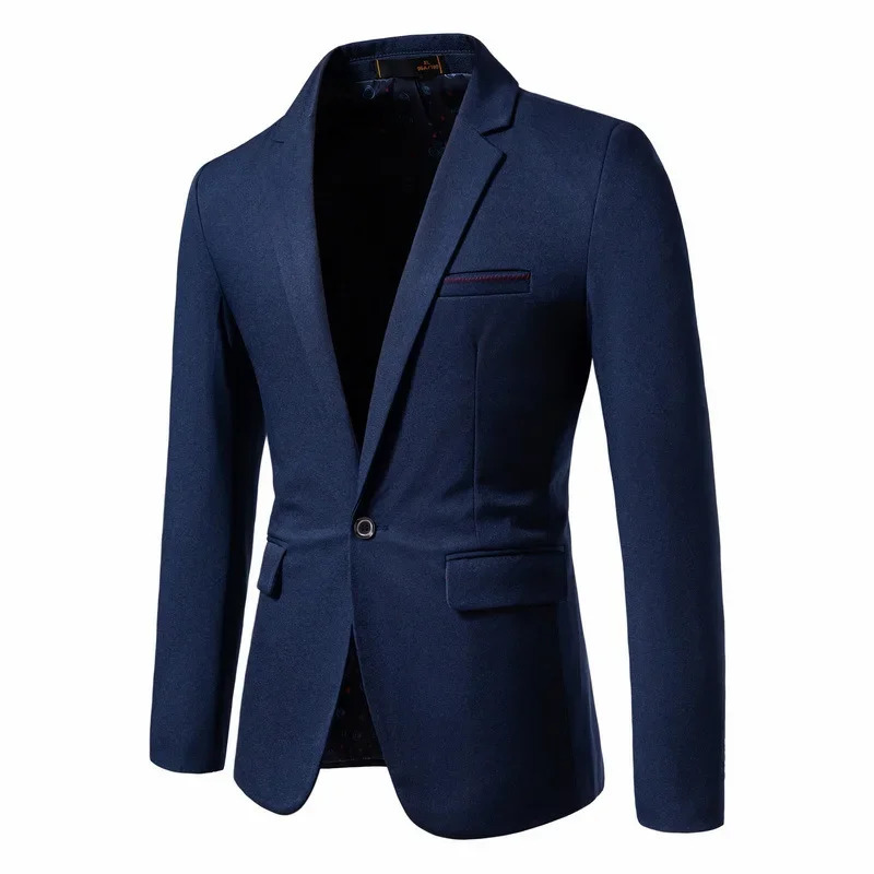 Spring Mens Western-style Blazer Single Breasted Pesalir Fabric Casual Slim Fit Wedding Suit Jacket For Men 251211