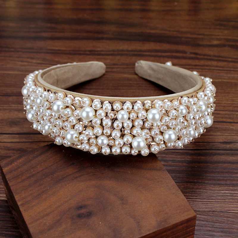 Handmade Fl Pearl Bridal bands For Wen Beaded Haiand Girls Elegant Wedding Hair Accories Y251213