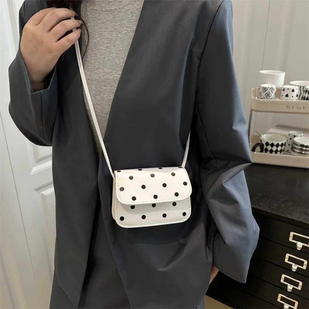 Mini Chic Casual Polka Dot Print Fashionable Shoulder Bag Womens Crossbody Bag Versatile Polyester Lining PU MaterialT251213