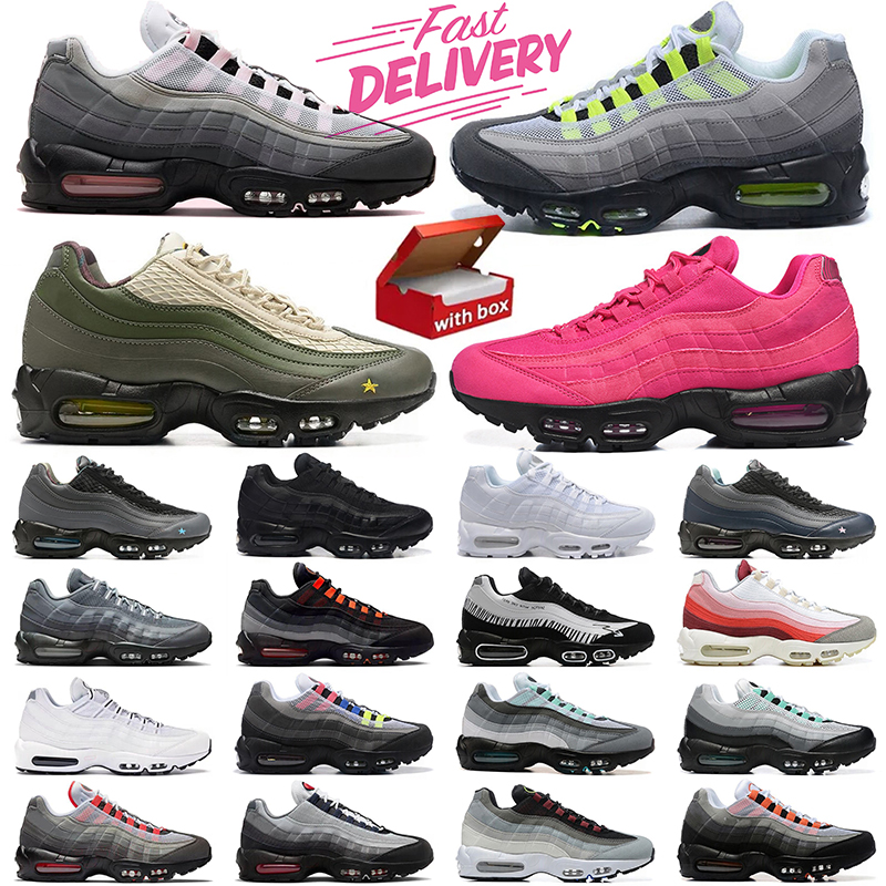 With Box 95 Running Shoes 95s Sports 95 Sneakers Mens Trainers Pink Foam Neon Triple Black Dark Grey Aegean Storm Outdoor Sports Platform Loafers EUR36-46
