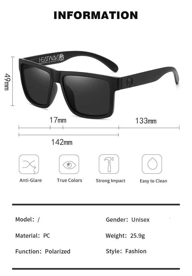2024 NEW High quality luxury Heat Wave brand Polarized sunglasses square Conjoined lens Women men sun glasses UV400HW07T251213