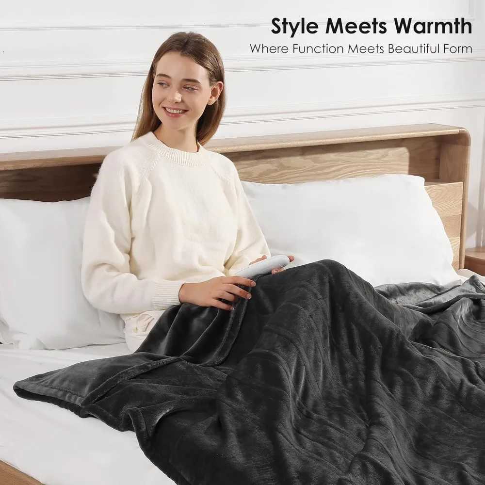 Full Size Electric Heated Blanket with 5 Heat Levels Auto Shut-Off Machine Washable for Adults and Gifts Y251212