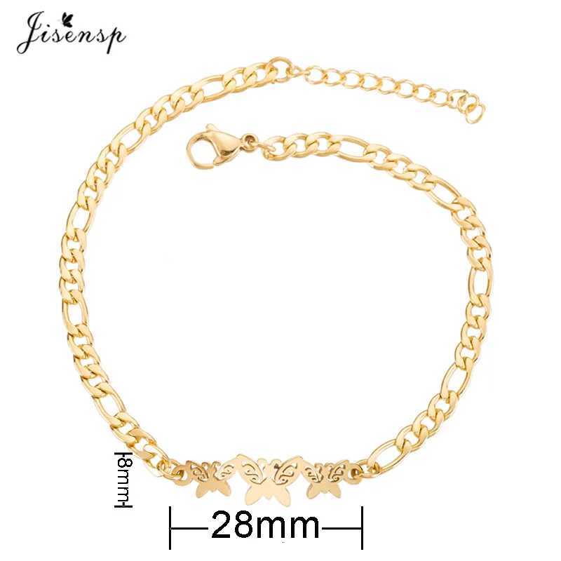 Jisensp Elephant Butterfly s Bangles Animal Chain Link Female Stainless Steel s for Women Accessories M251213
