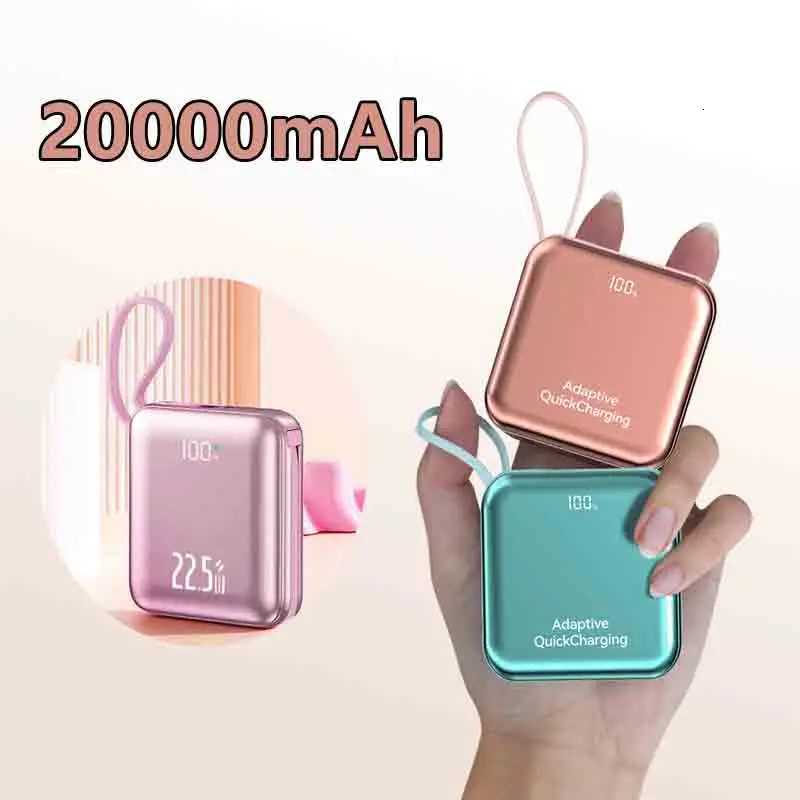 Mini Cute Power Bank 20000mAh CCC Certificated External Battery Built-in Cable 225W Fast Charging Battery for IPhone H251213