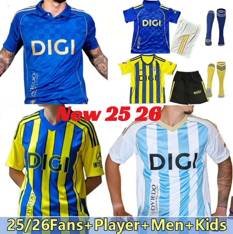 25 26 Real Oviedo Soccer Jerseys 2025 2026 ALEMAO ILYAS NACHO V.M. S. CAZORLA Camisetas de futbol HASSAN COLOMBATTO PARASCHIV