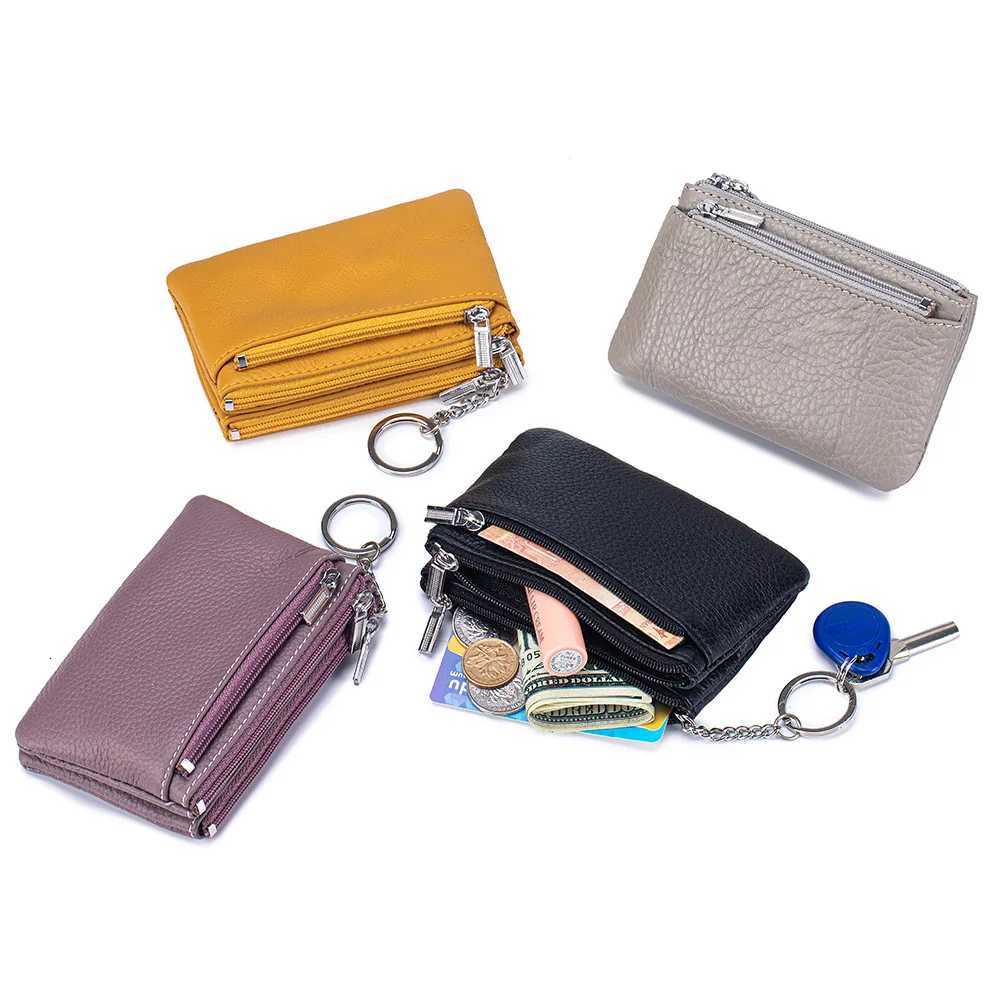 New Wens Wallets Soft Genuine Leather Zipper Purses Large Capacity Mey Bag Portable Storage Bag With Keychain Coin Holders Y251213