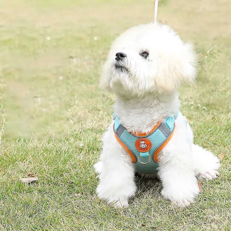Adjustable dog harness no pull cute cat soft walking leash set pet dog vest teddy beagle suitable for small and medium dogs M251213