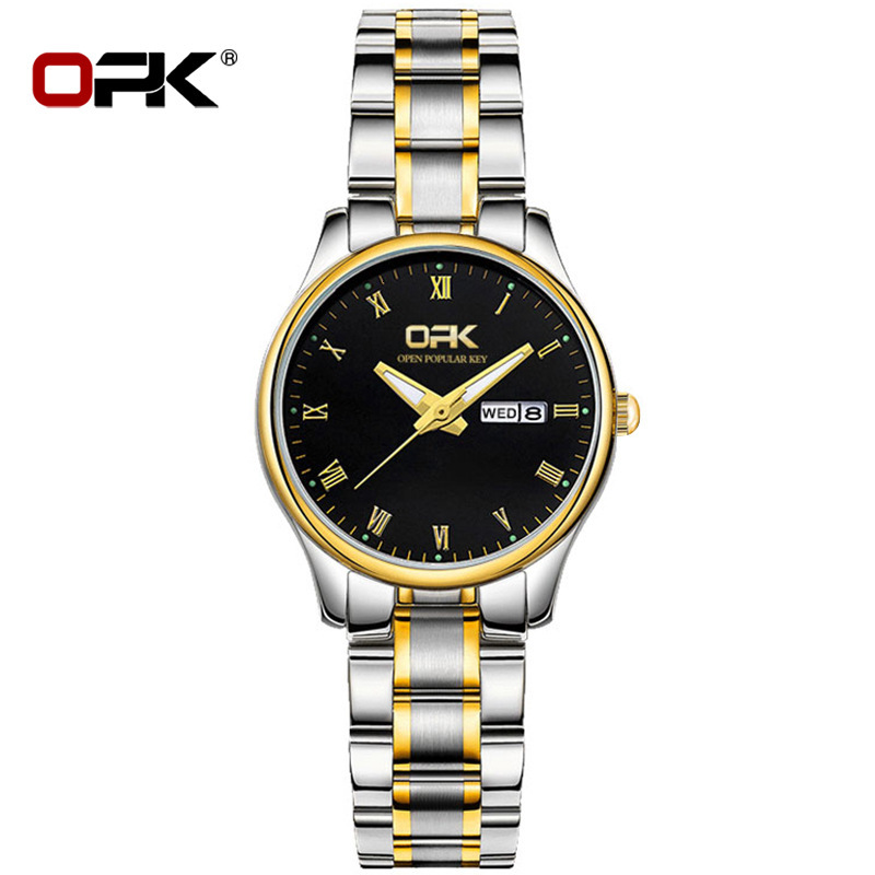 OPK Designer Women's Watch Waterproof Casual Outdoor Sports Wristwatch Free Shipping Wholesale Double Calendar Quartz Women's Watch