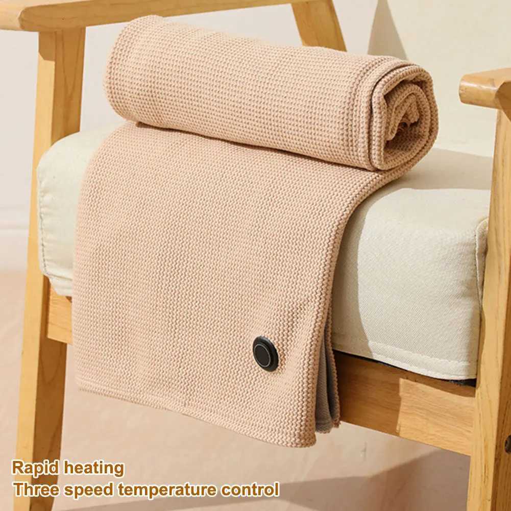 Wearable USB Electric Heated Blanket with 5000mAh Power Bank 3-Level Heating Electric Blanket Shawl Portable Body Warmer Blanket Y251212