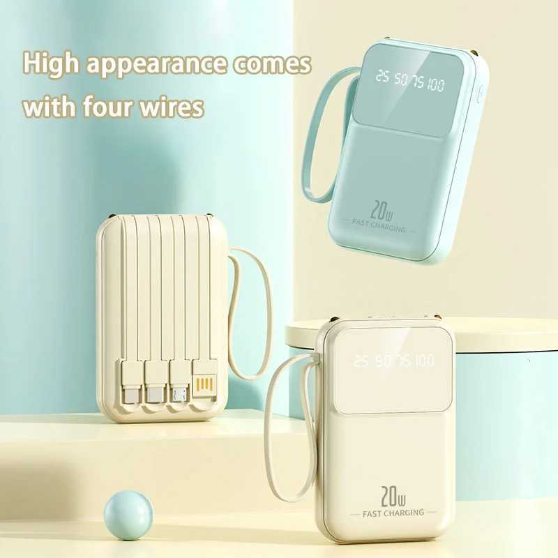 10000mAh cpact portable power bank charging with built-in charging cable Powerbank suitable for iPhone///Huaewei H251213