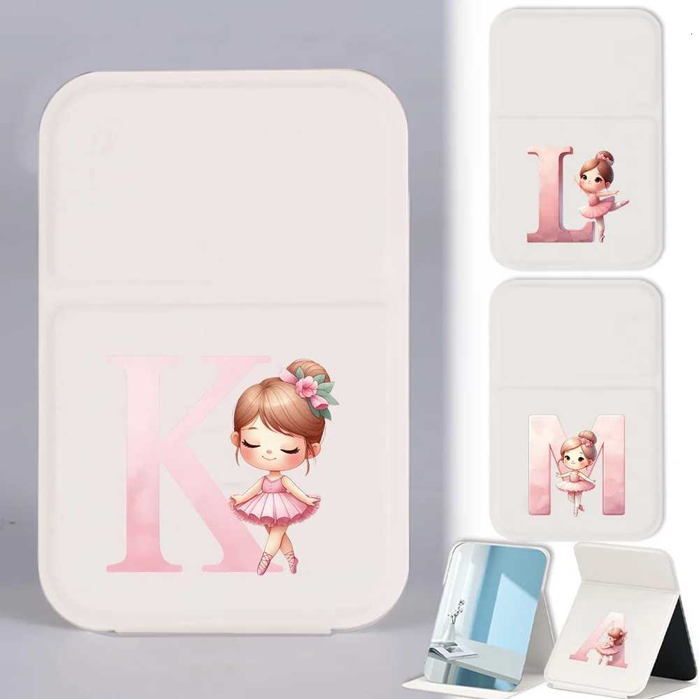 Minimalist Desktop Makeup Mirror Portable Handheld Makeup Tool Fashion Print Pocket Mirror Non Slip Ballerina Girl PatternT251213