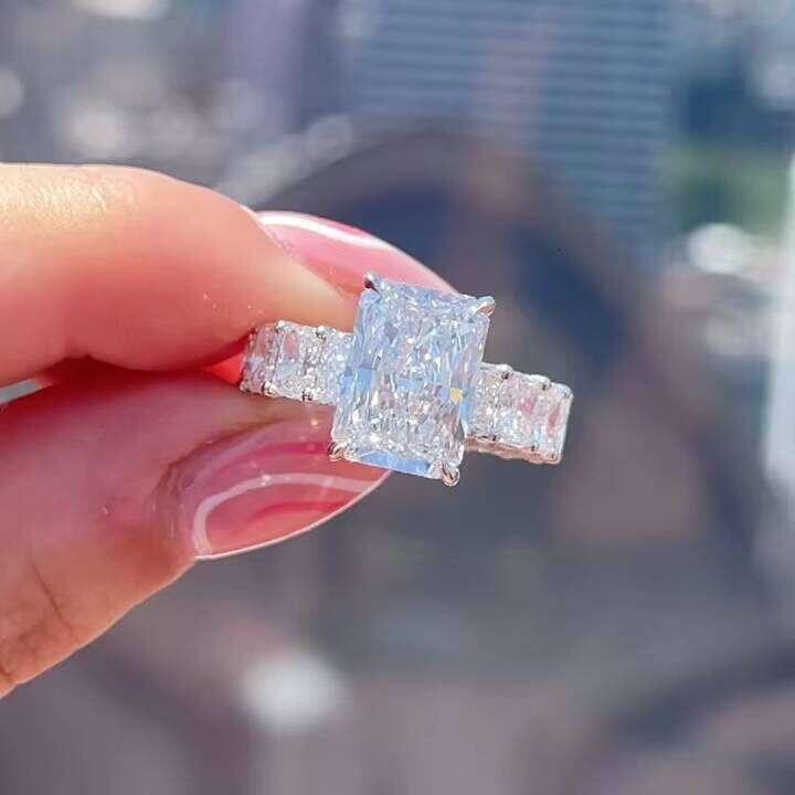 Wholesale GRA Vvs Moissanite 10K 14K 18K Pure Gold Custom Emerald Radiant Oval Cut Engagement 925 Silver Diamond Ring for Women and Men