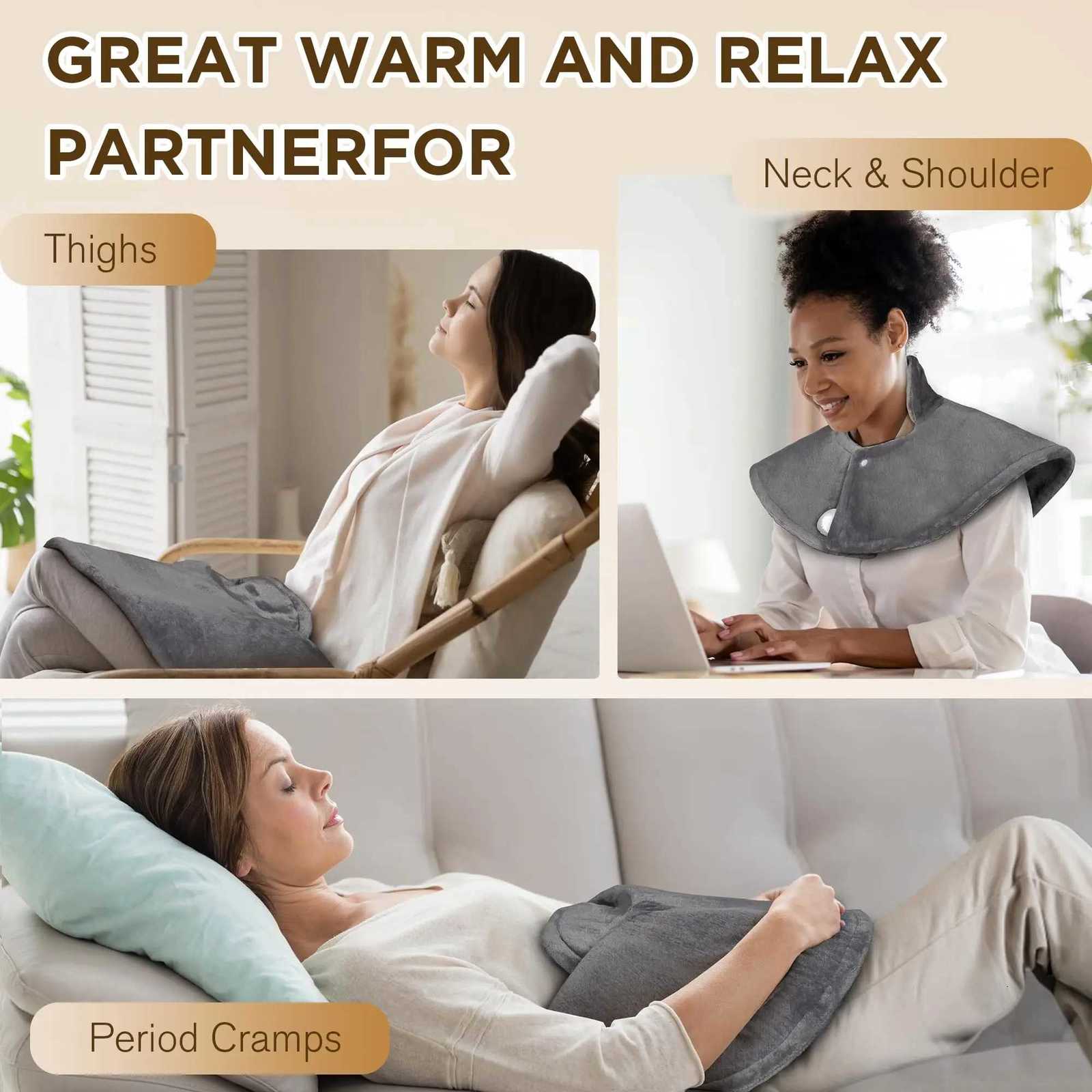 Heating Shoulder Neck Pads 9-Level Hot Compress Cervical Shawl Warmer with Digital Display Thermostat Heater Warming Back Relax Y251212