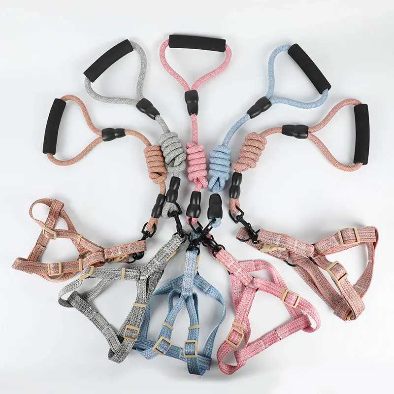 Three-piece Set Of Pet Dog Chest Strap Vest Dog Leash Explosion-proof Collar Outdoor Supplies Small Dog Walking Leash M251213