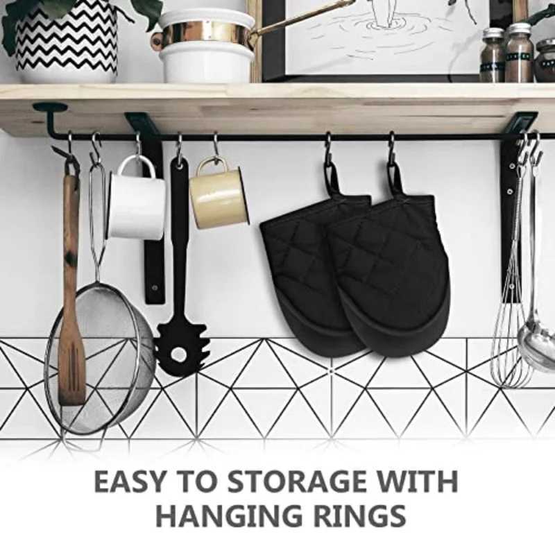 Oven Mitts 500F Heat Resistant Oven Mitts Non-Slip Grilling Mitts Kitchen Safe Cooking Mitts H251212