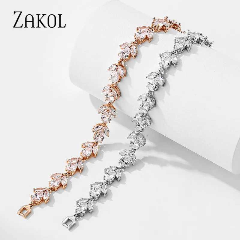 ZAKOL Trendy Cubic Zirconia Bridal s for Women White Gold Color Charm Bangles Clear Crystal Wedding Jewelry BP2178 M251213