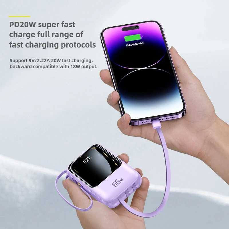 66W Mini Power Bank 30000mAh Fast Charging Portable Charger External Spare Battery for IPhone Phone Powerbank H251213