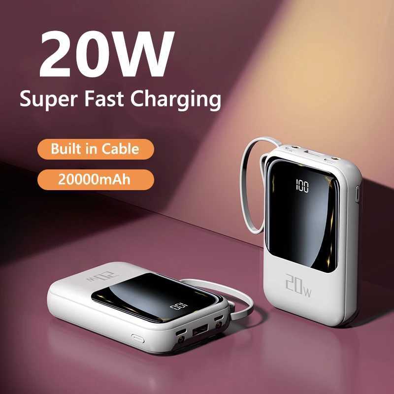 20000mAh Power Bank Suitable IPhone Portable Battery Fast Charging Built-In with 4-Wire Digital Display External H251213