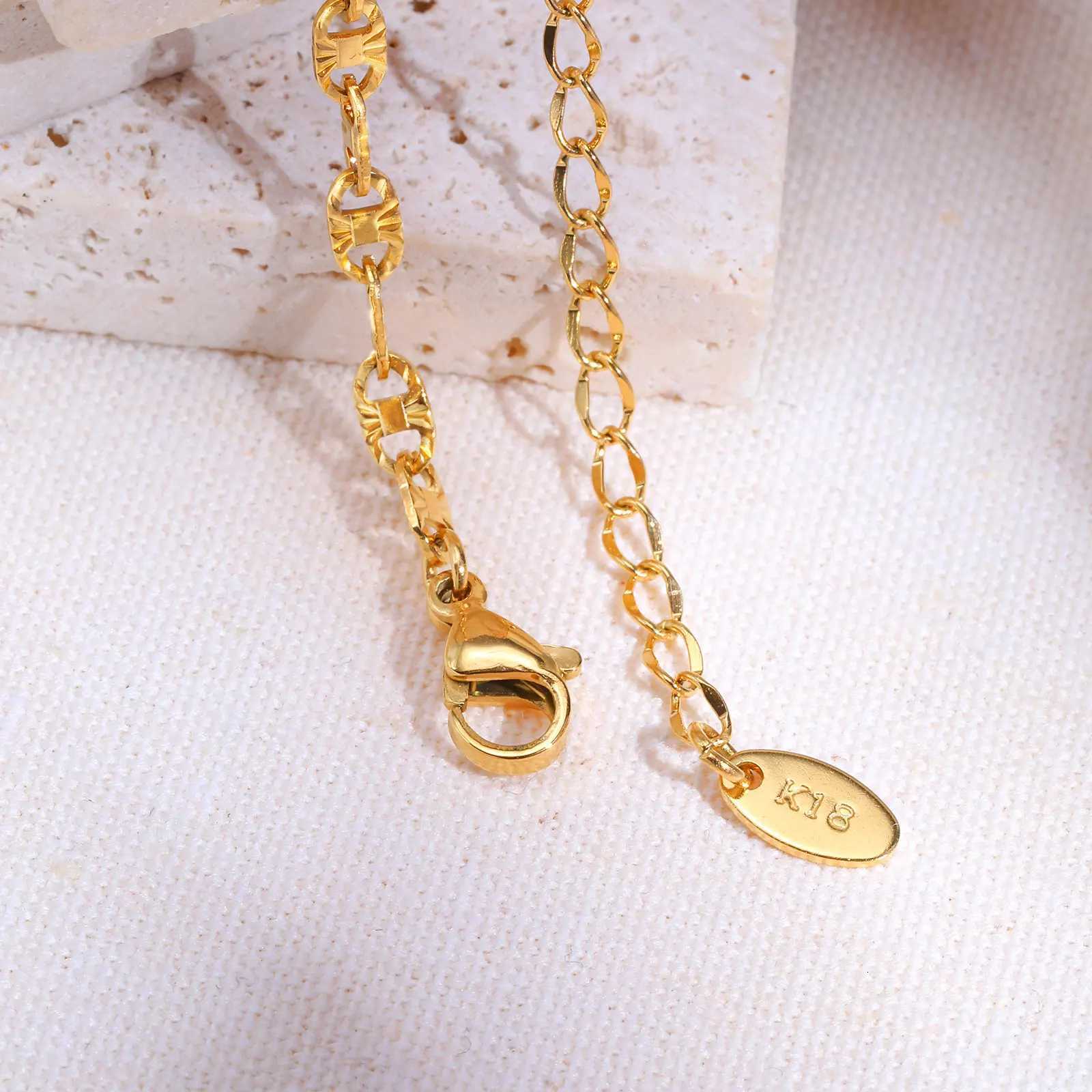 Simple Handmade Chain s for Women GirlsGold Color Stainless Steel Lucky Wristband Birthday Gifts for Her M251213
