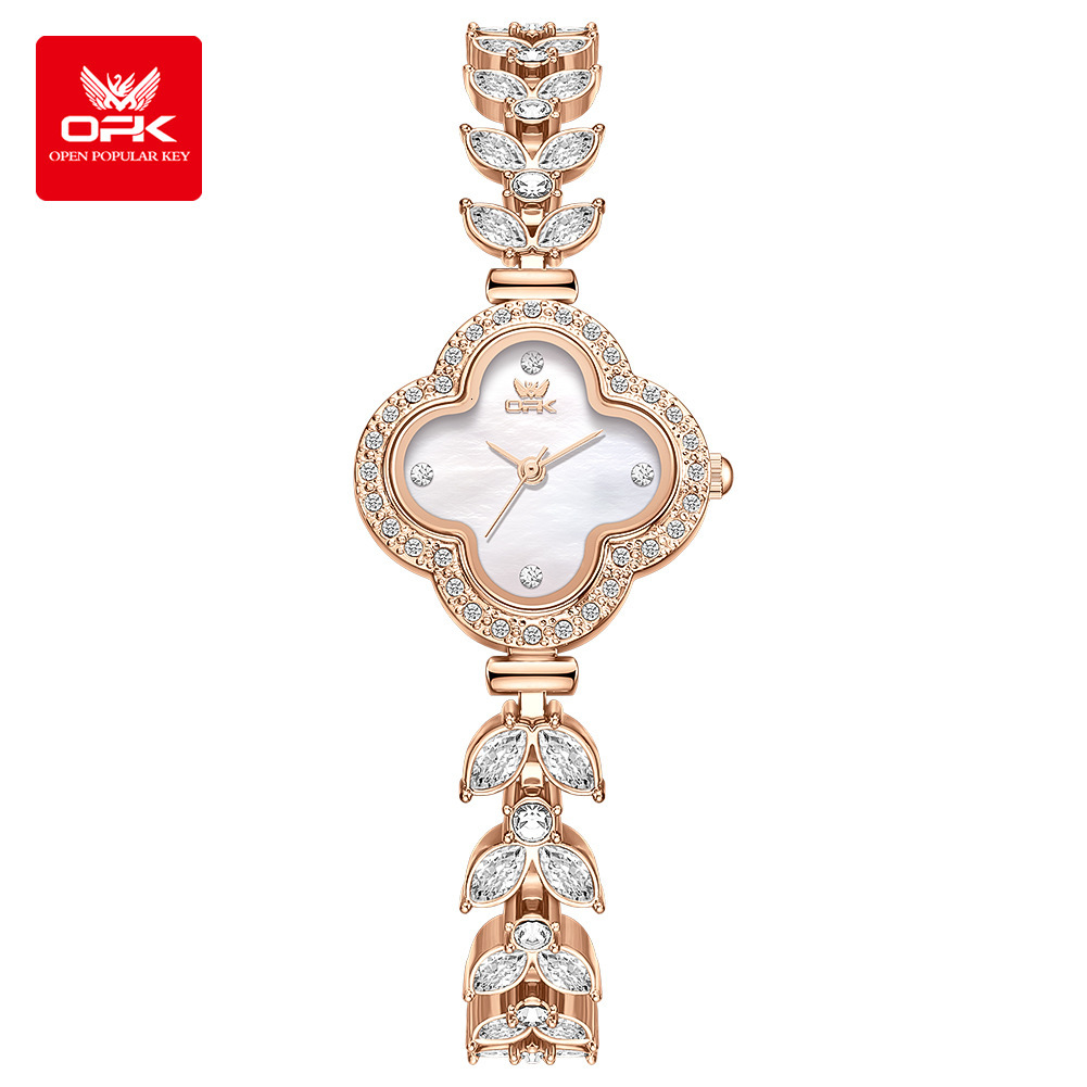 OPK Designer Women's Watches Free Shipping Wholesale Clovers Watches For Women, Diamond-encrusted Bracelets, Waterproof Watches For Women