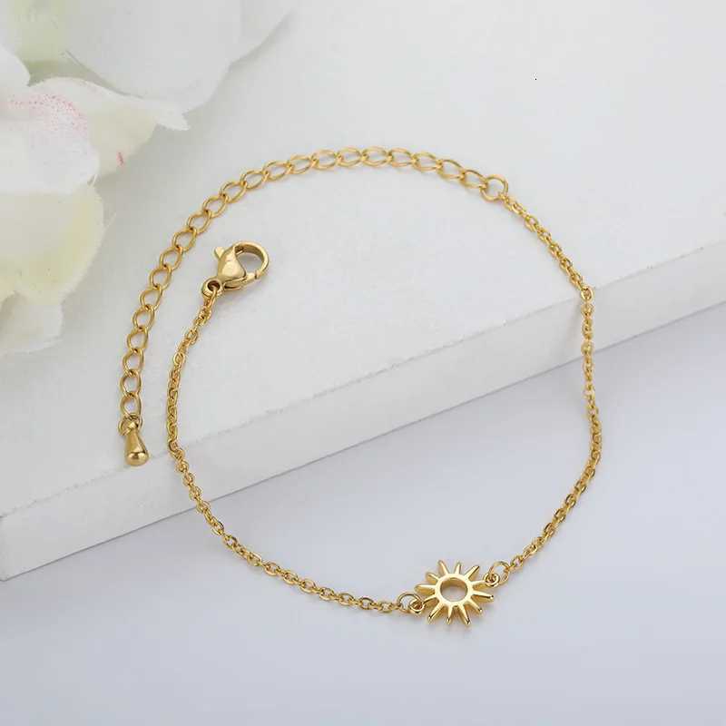 ICFTZWE Sun Hollow s For Women Stainless Steel Hand Chain Vintage Sunflower Anklet Boho Foot Jewelry Accessories M251213