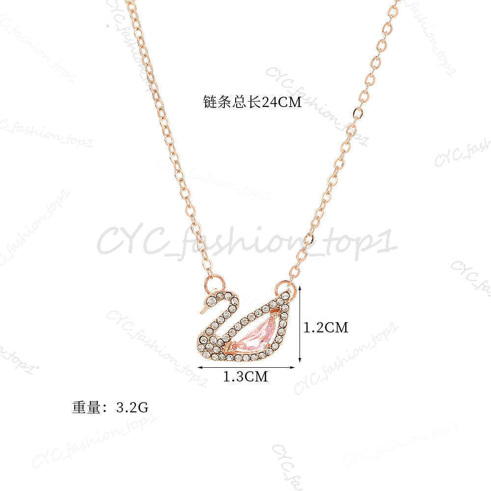 Swarovskilys Necklace Womens Designer Necklace Jewelry Black Swan Series Contrasting Womens Crystal Swarovkis Bracelet Chain Necklace Jewlery Df3