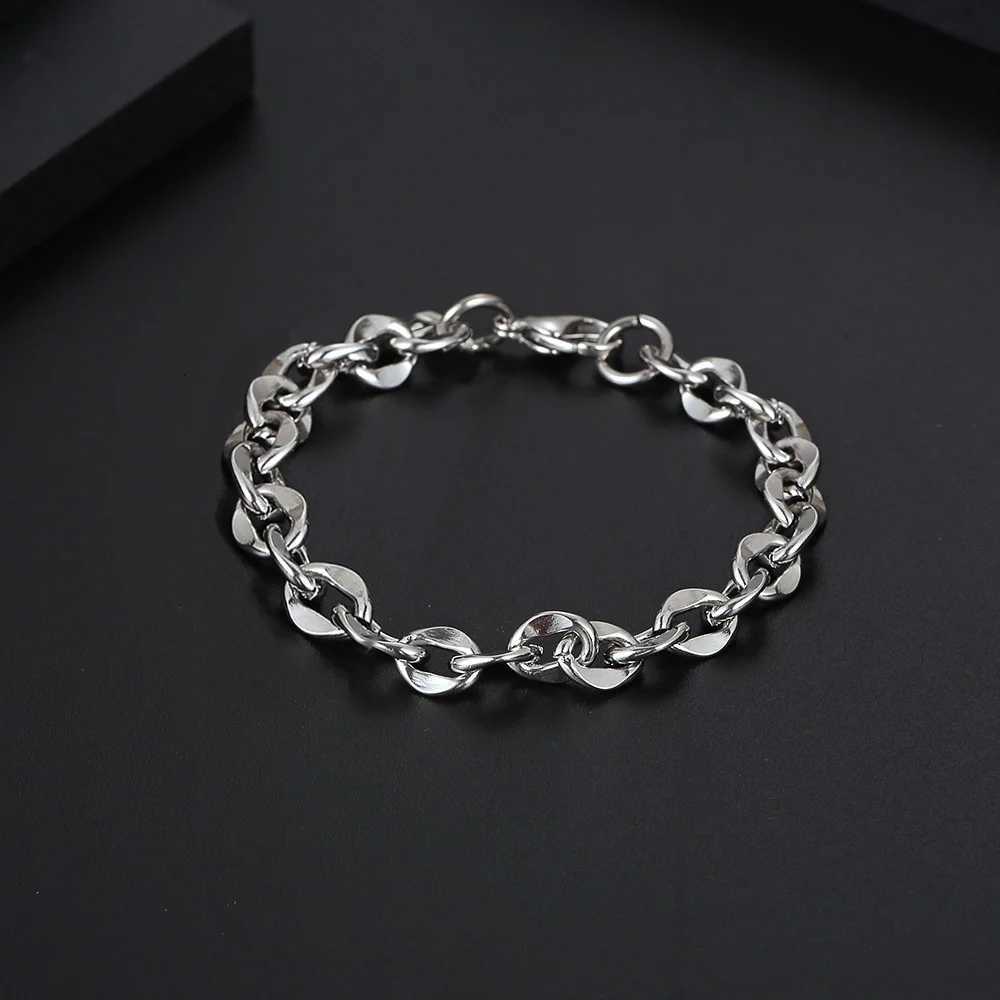 Punk 6mm Fish-mouth Shape Chain Female Gold Silver Color Stainless Steel Hand Chain s for Women Jewelry Gift M251213