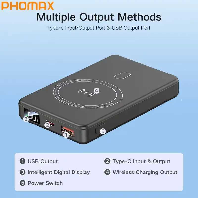 PHAX Wholes Large Capacity 10000mah Portable Power Banks 225W Output LED Digital Display H251213