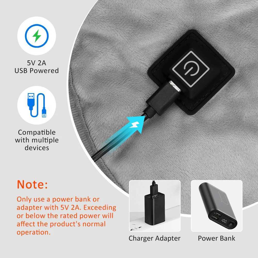 Electric Heating Shoulder Neck Pad Winter Soft Hot Compress Back Shawl Thermal Mat USB Heated Back Wrap Office Warmer Blanket Y251212