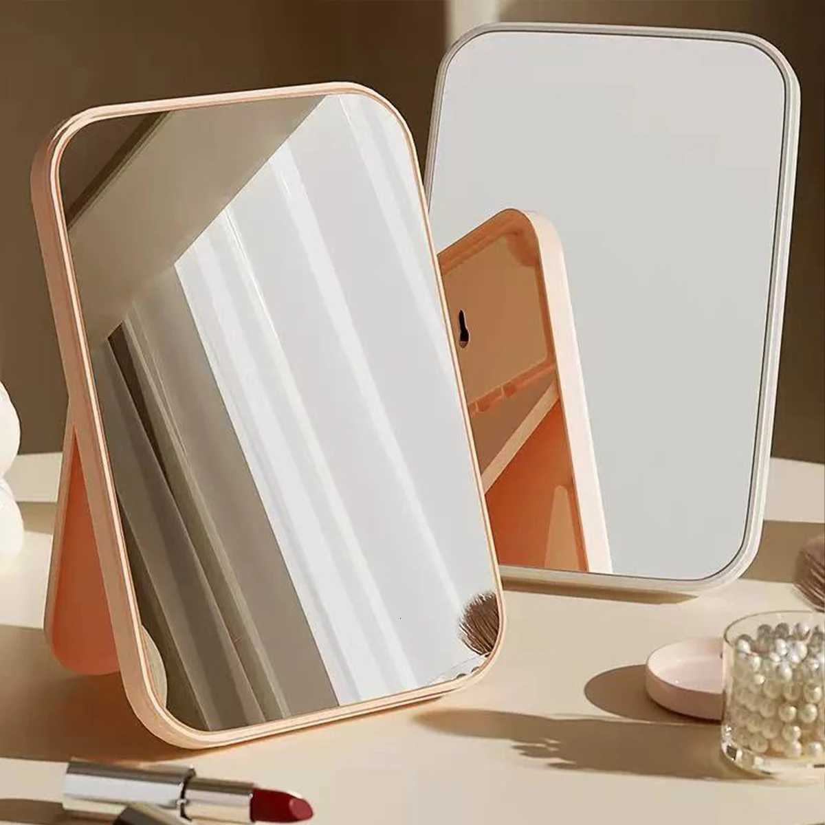 1 portable pink/white makeup mirror foldable travel makeup mirror home I am a dressing table dormitory beauty mirrorT251213