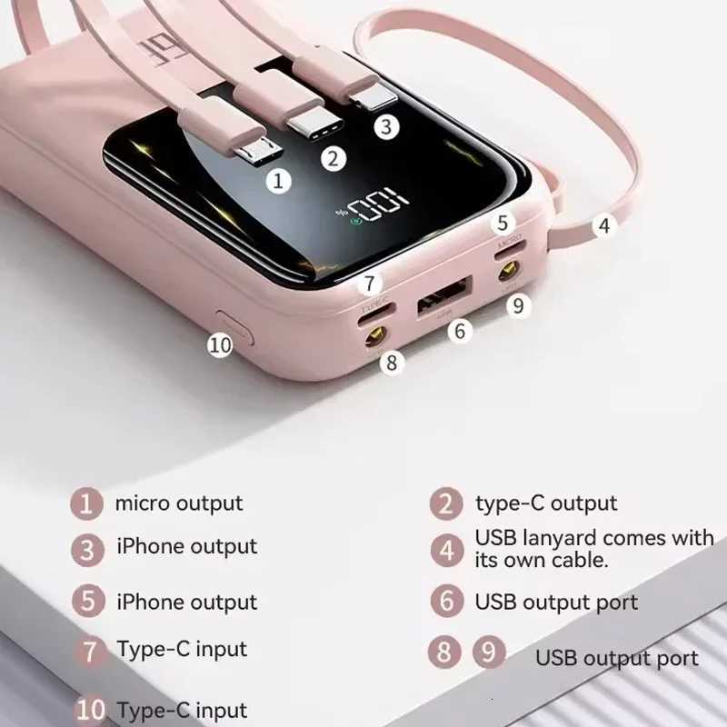 New 20000mAh Mini Power Bank 66W er Fast Charging PD20W Portable External Battery Power Bank for iPhone H251213