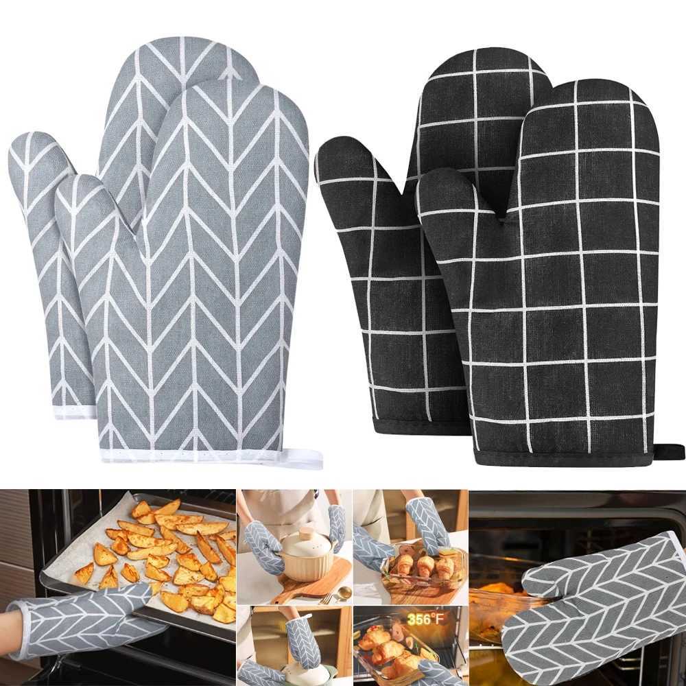 Oven Baking Gloves Oven Mitts Microwave Oven Gloves High-temperature Resistant Linen Gloves Kitchen Baking Tools Bakeware H251212
