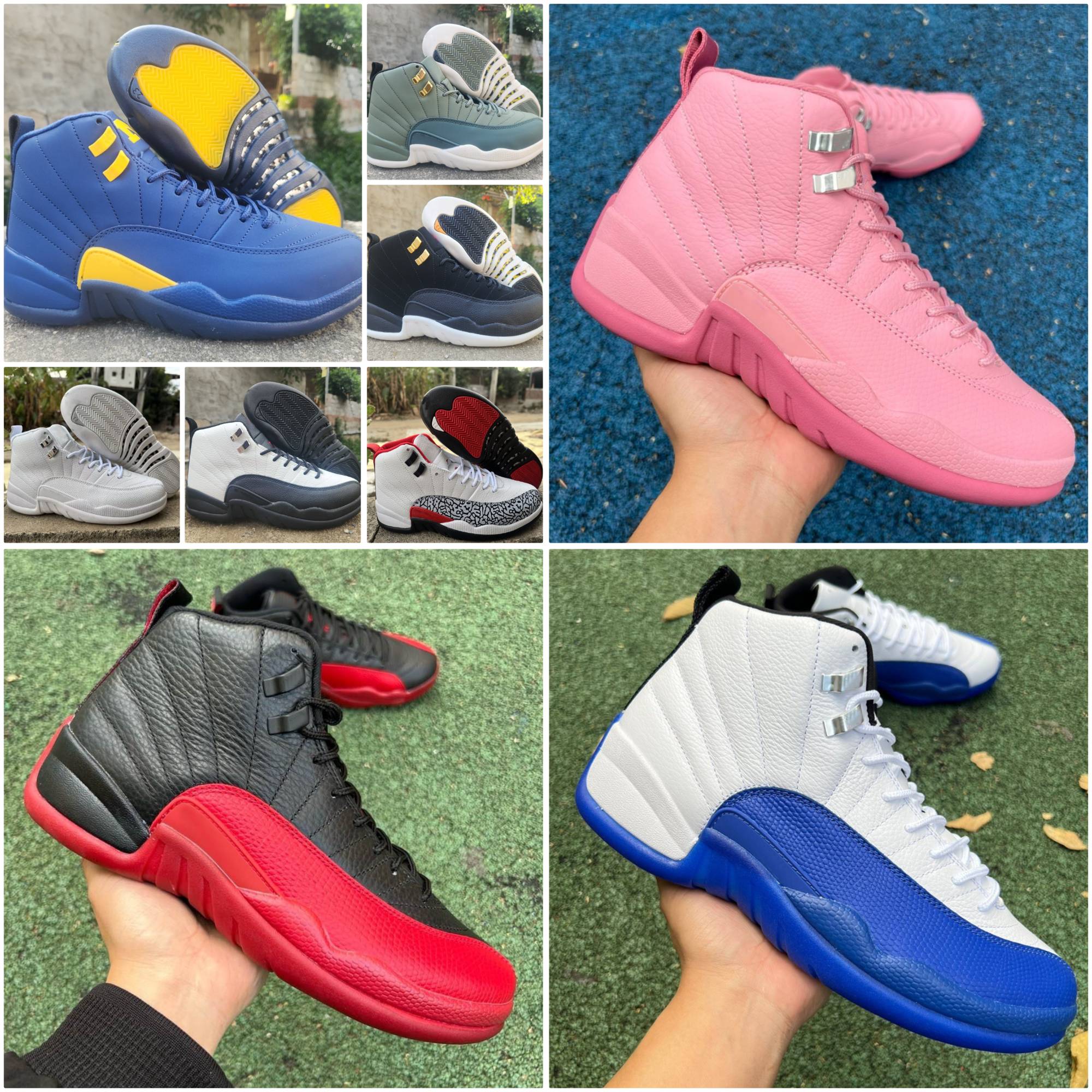 Taxi Flu Game 12 12s basketball shoes designer women men Blueberry Cherry Melo French Blue Melo Royal Playoff Wolf Grey Winterized mens trainers outdoors sneakers