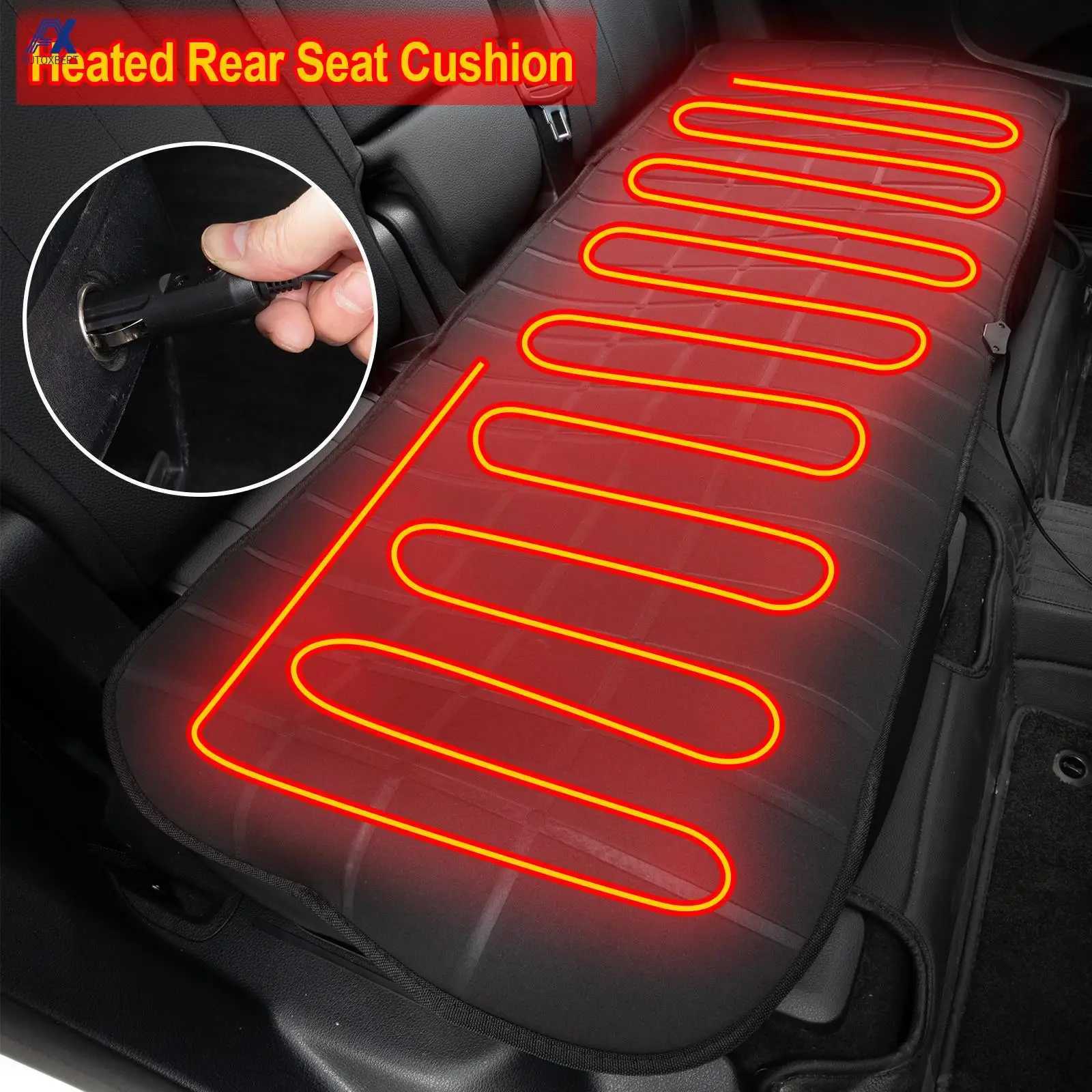 Car 2nd Row Heated Rear Seat Cover Cushion Warmer Pad 12V 24V Universal Winter Warming Heater Protector Accessories Y251212