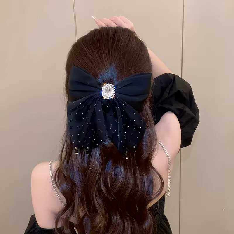 1pc Korean bow large hair clip womens autumn high-end feeling ponytail spring clip new year high-end Y251213