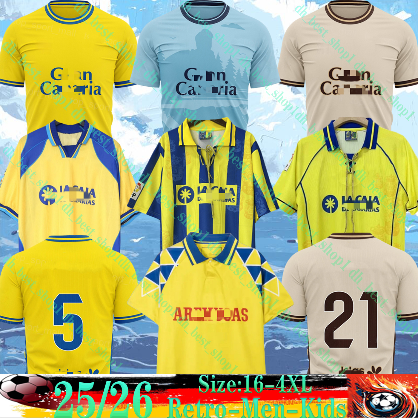 25 26 UD Las Palmas Soccer Jersey Retro 1995 1996 97 98 00 01 2026 BENITO A.MOLEIRO JONATHAN ALEX SUAREZVIERA SANDRO Pejino CARDONA LOIODICE Men Kids Football T-Shirt kit