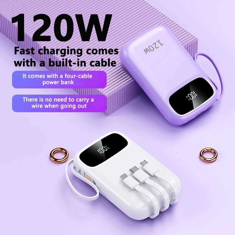 50000mAh Built in 4 Wires High Capacity er Fast Charging Power Bank External Battery for iPhone New H251213