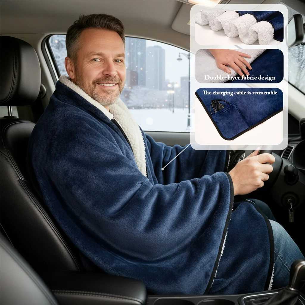 Heated Car Blanket Portable Heated Blanket for Travel Electric Blanket for Car Truck SUV RV Electric Blankets Y251212