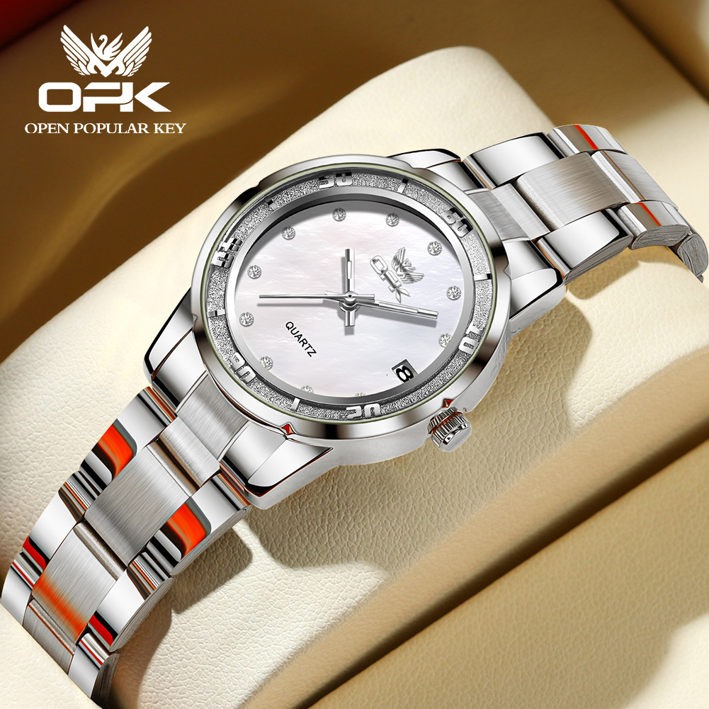 OPK Designer Women's Watch Waterproof Luxury Sports Wristwatch Free Shipping Wholesale Steel Band Rhinestone Simple And Elegant Women's Watc