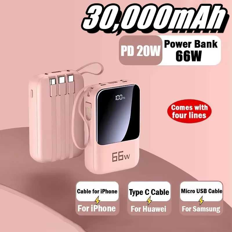 30000mAh Mini Power Bank 66W er Fast Charging PD225W Portable External Battery Power Bank for iPhone H251213