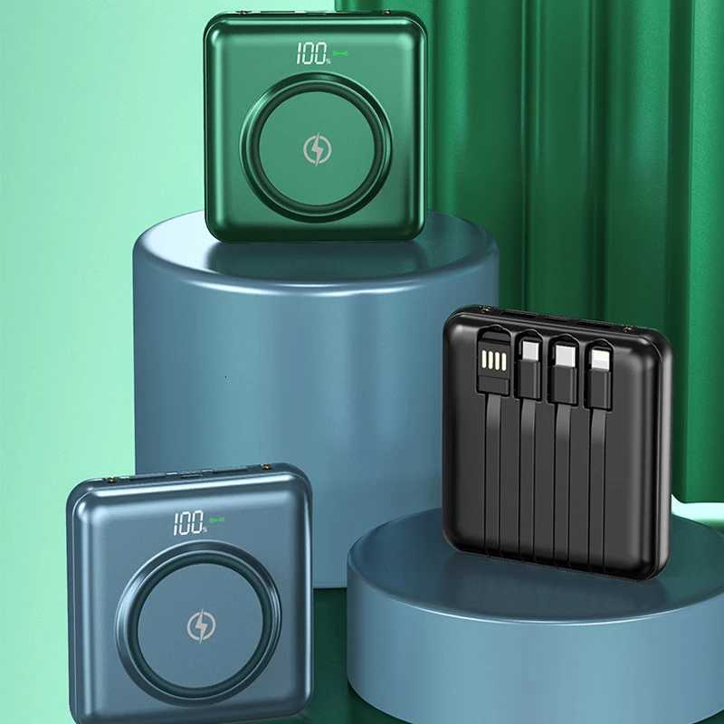 30000mAh Wireless Power Bank Built-in Cable Portable Charger Universal Mobile Phone External Spare Battery for IPhone Powerbank H251213