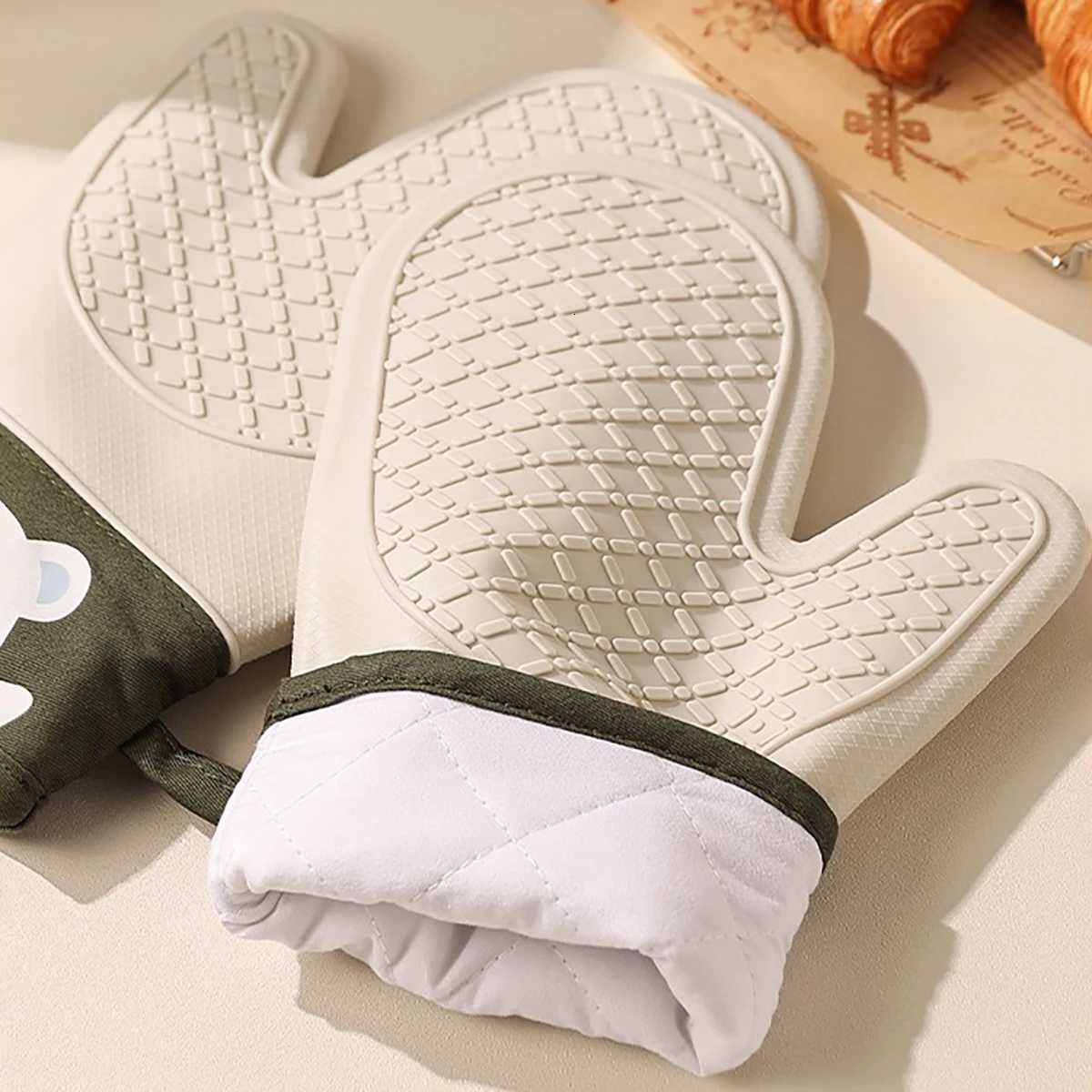 2pcs Silicone Gloves Thicke Insation Gloves Anti Slip Anti Scald Oven Gloves Kitchen Baking ToolS H251212