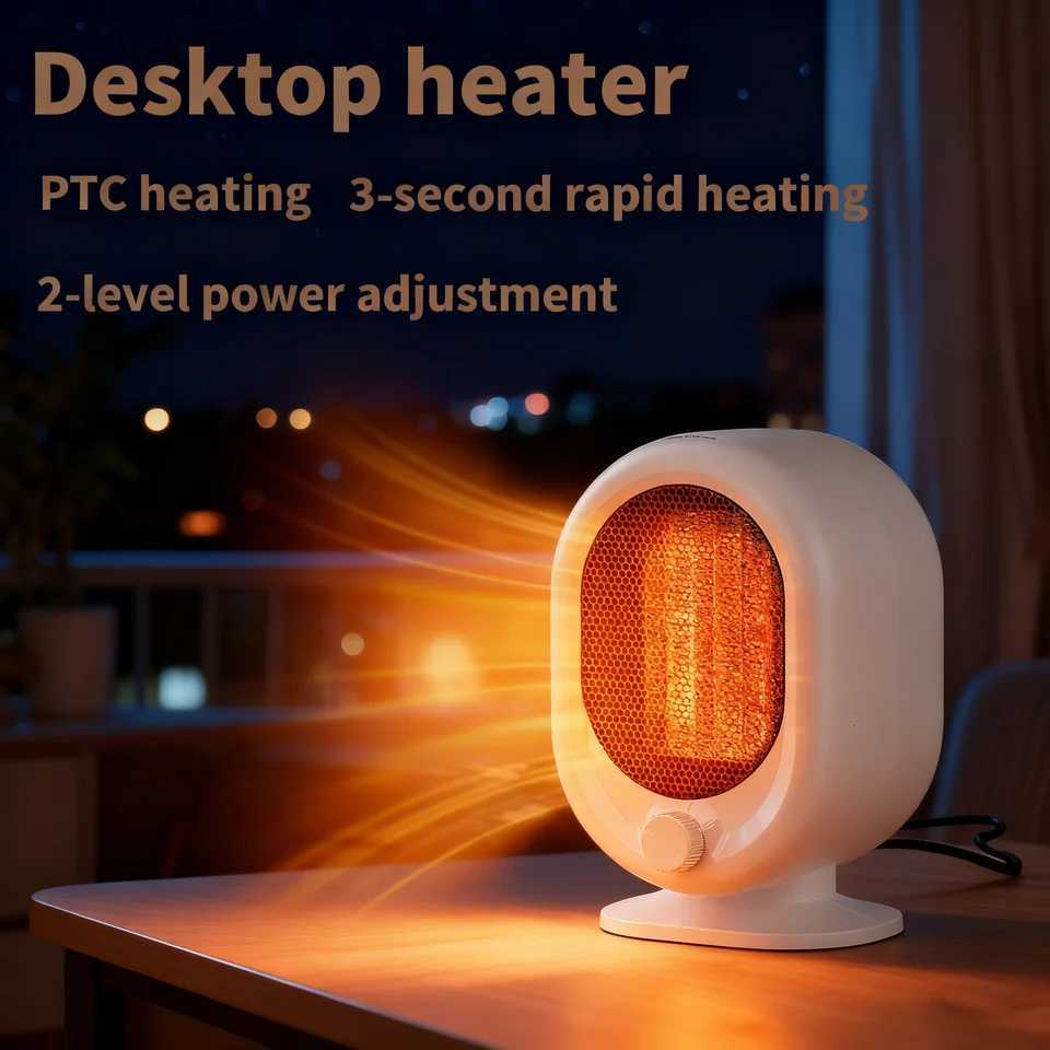 Desktop small heater 3-second hot tilt power-off protection overheating protection silent home bedroom office mini heater Y251213