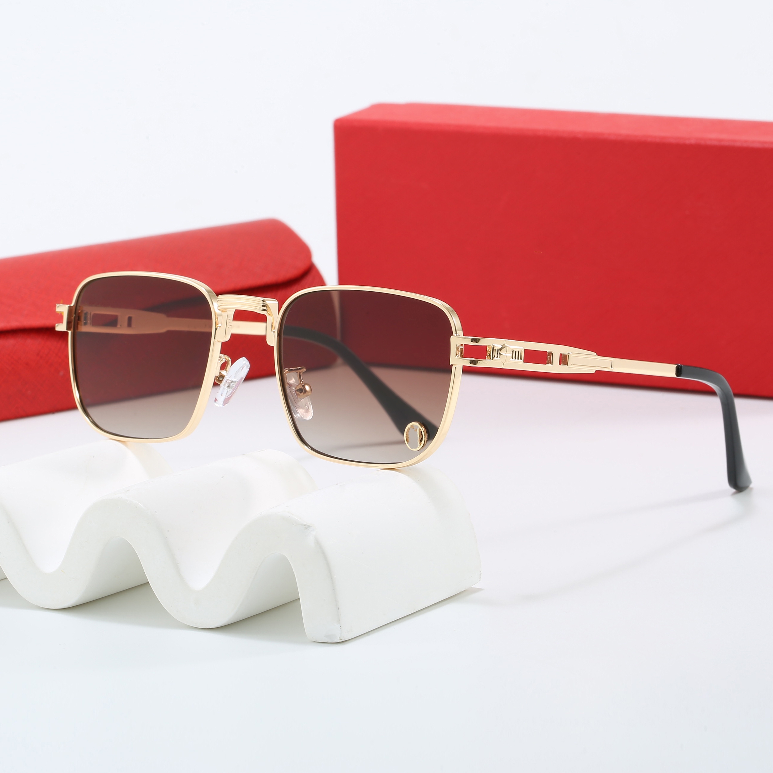 Sunglasses for Women Luxury Frame Driving Glasses with Leopard Head Decor - Square Vintage Style UV400 Sun Eyewear Z260306