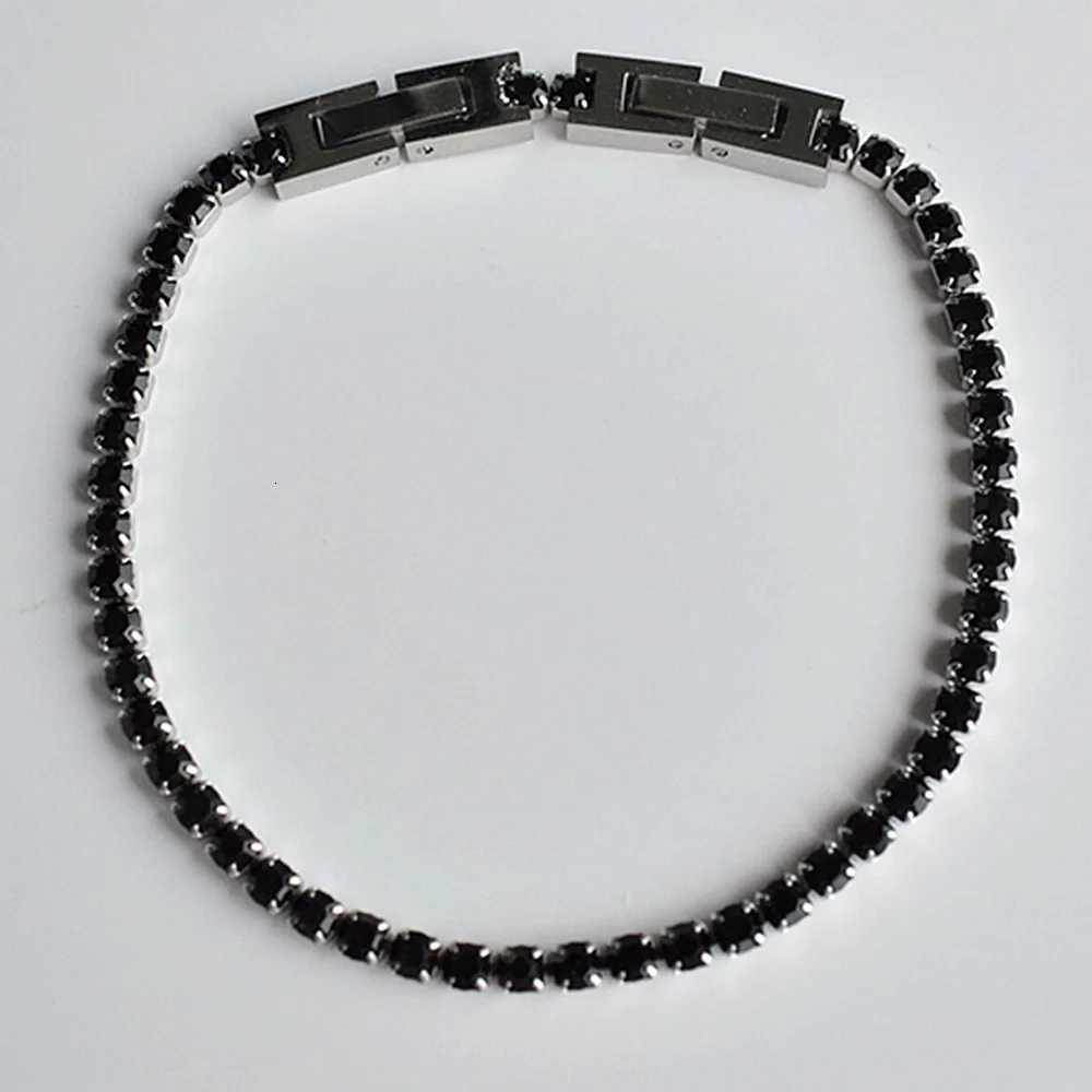 Stainless Steel Tennis Adjustable Black Zircon for Women M251213